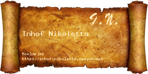 Inhof Nikoletta névjegykártya