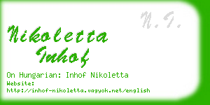 nikoletta inhof business card